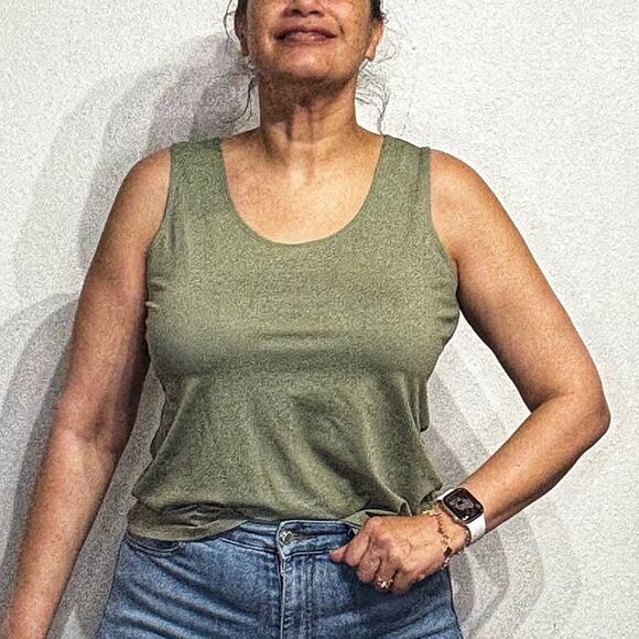 Chico's Green Sleeveless Fitted Cami Sz 2/L - Picture 1 of 12